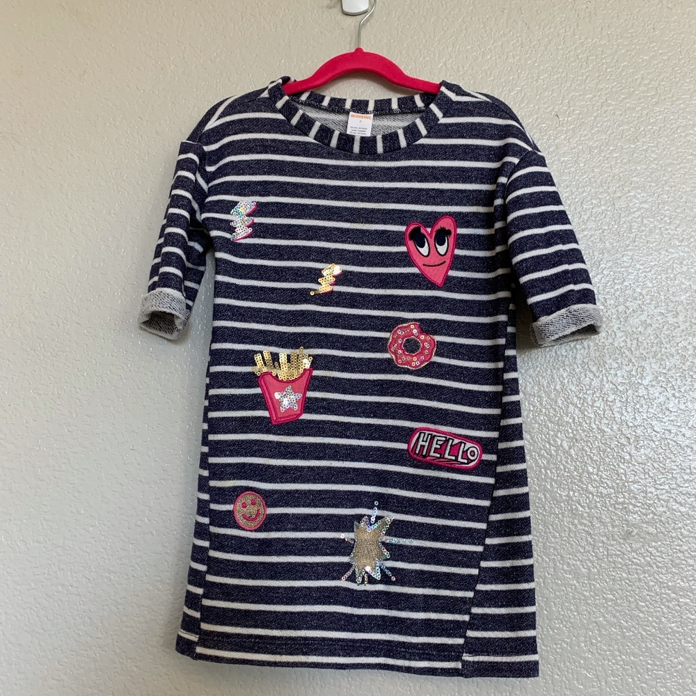 Gymboree Dress, Blue and white striped, Girls size 6